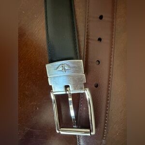 Dockers Brown Reversible Black Synthetic Leather Belt with Silver Buckle 2X